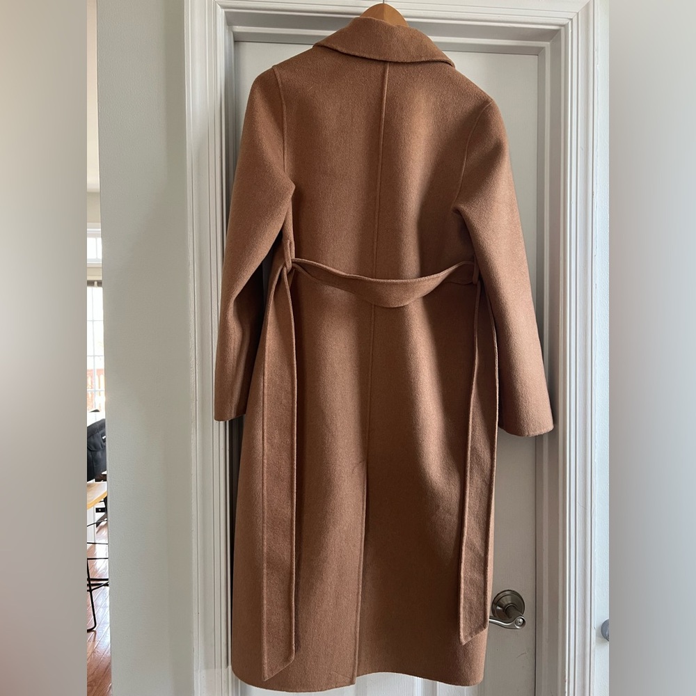 MANGO Camel Wrap Belted Long Coat - Picture 2 of 5